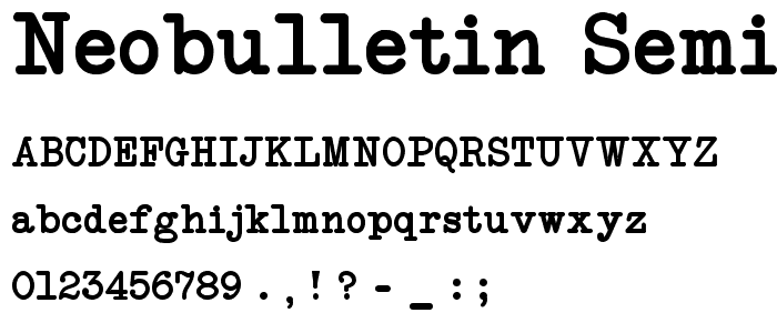 NeoBulletin Semi Bold font